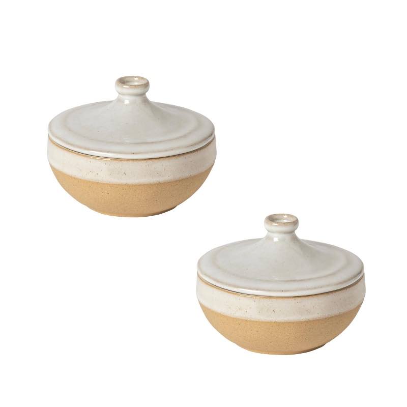 Marrakesh Small Covered Casserole Dish, Set of 2 - Sable Blanc